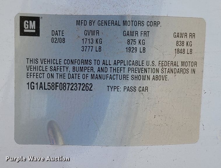 image for item DI6126 2008 Chevrolet Cobalt