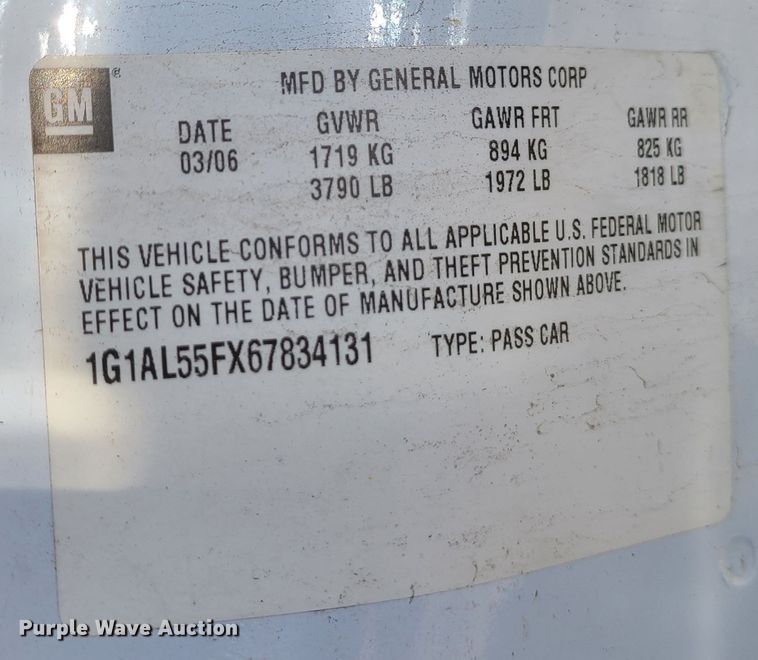 image for item DI6130 2006 Chevrolet Cobalt