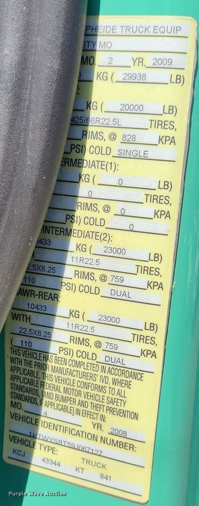 image for item DI6131 2009 International WorkStar 7600  dump truck