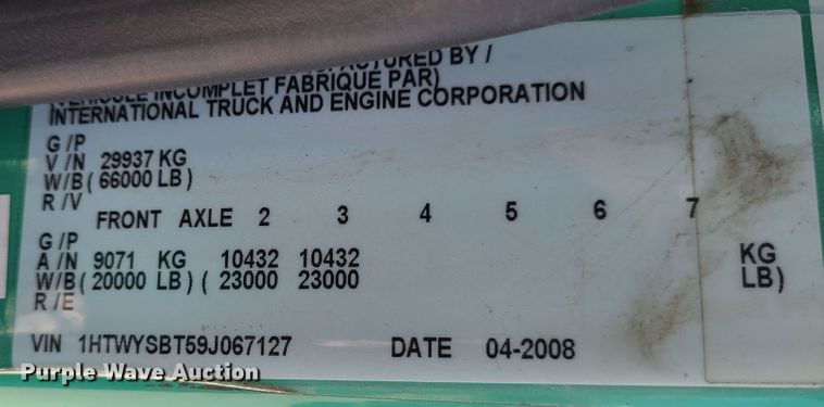 image for item DI6131 2009 International WorkStar 7600  dump truck