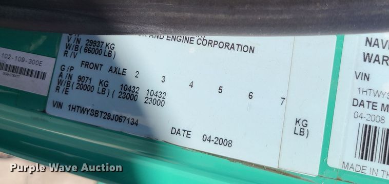 image for item DI6132 2009 International WorkStar 7600  dump truck