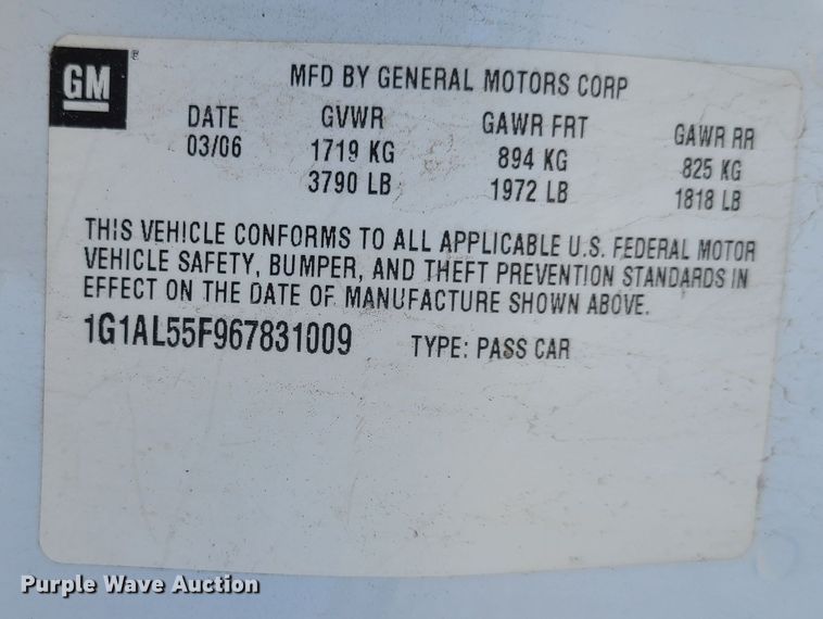 image for item DI6134 2006 Chevrolet Cobalt