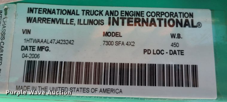 image for item DI6142 2007 International WorkStar 7300  dump truck