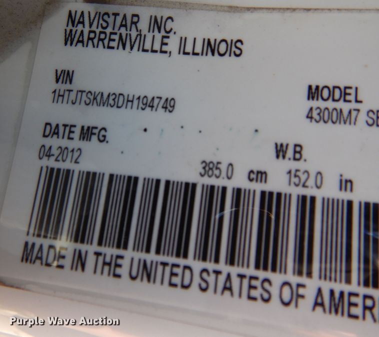 image for item DM5044 2013 International 4300  sewer rodder truck