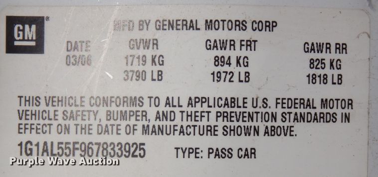 image for item DM5046 2006 Chevrolet Cobalt