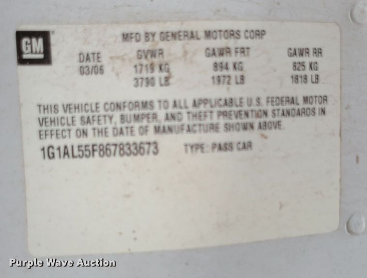 image for item DM5057 2006 Chevrolet Cobalt