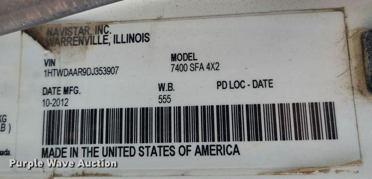 image for item DM5063 2013 International WorkStar 7400  utility / service truck