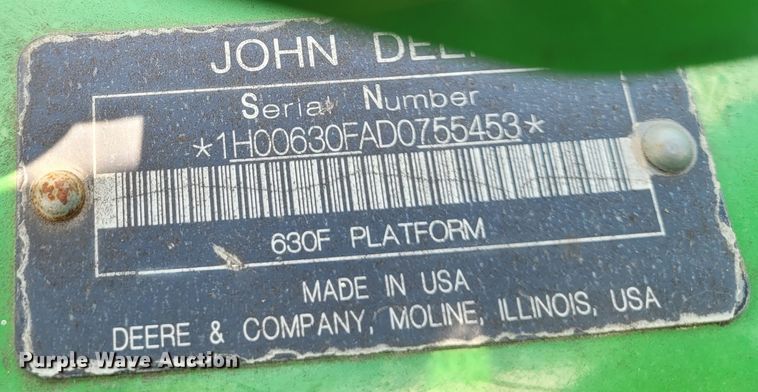 image for item BY9443 2013 John Deere 630F  HydraFlex flex head