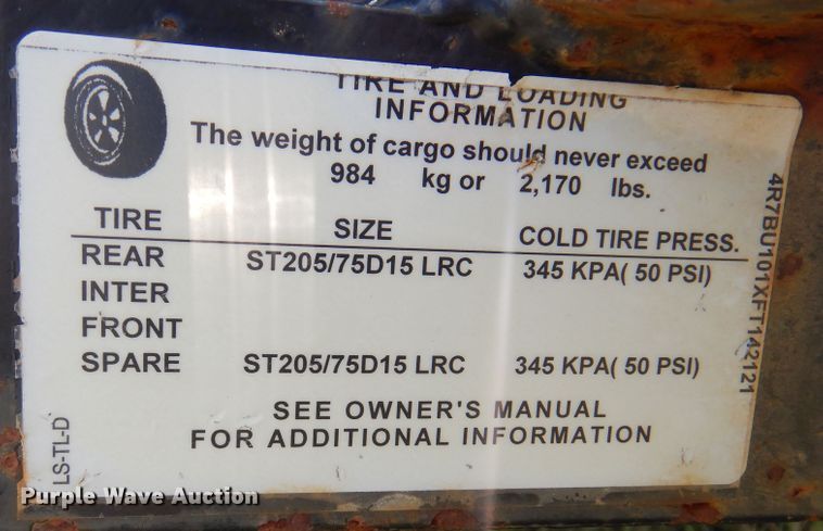 image for item DK8210 2015 Top Hat  utility trailer