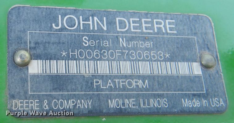 image for item DM1416 2009 John Deere 630F  flex head