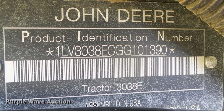 image for item GP9481 2018 John Deere 3038E  MFWD tractor