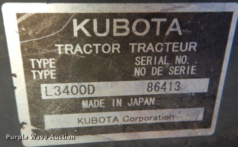 image for item IR9070 2009 Kubota L3400D  MFWD tractor