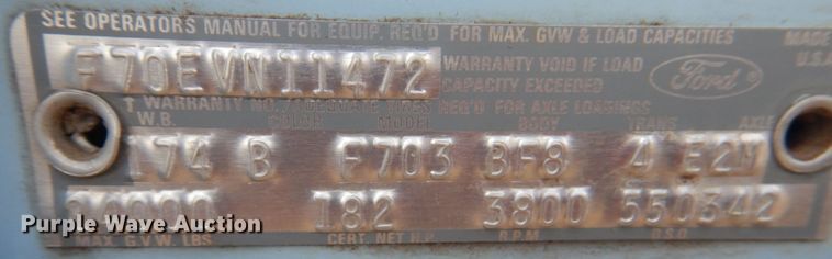 image for item KW9816 1972 Ford F700  grain truck