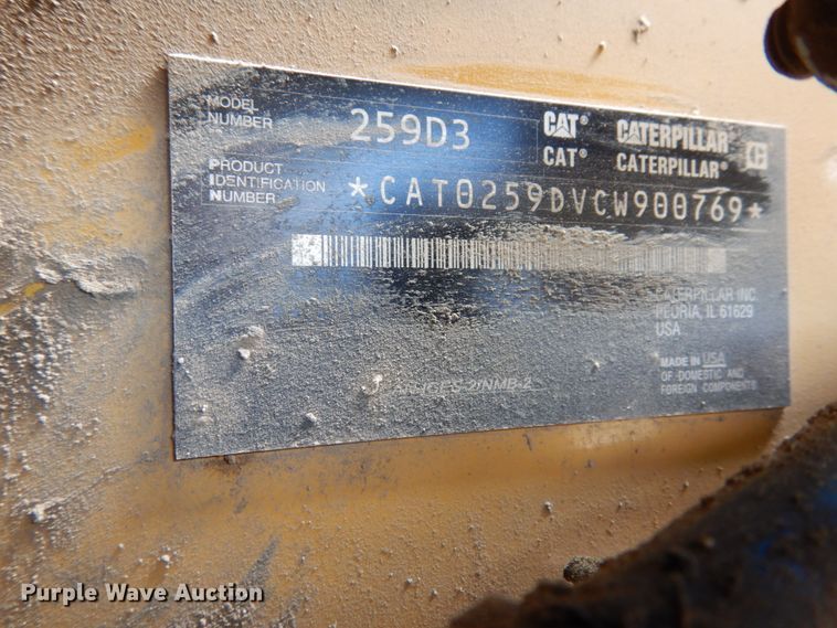 image for item DI1097 2019 Caterpillar 259D3 Plus  tracked skid steer loader