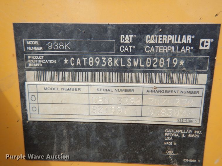 image for item DI1105 2013 Caterpillar 938K  wheel loader