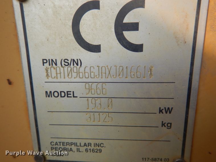 image for item DI1113 2004 Caterpillar 966G Series II  wheel loader