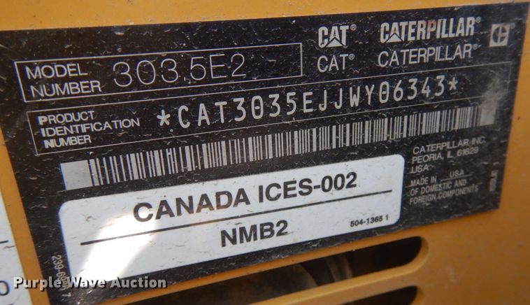 image for item DJ6088 2020 Caterpillar 303.5E2  mini excavator