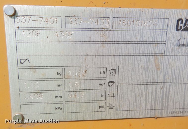 image for item DJ6095 2016 Caterpillar 430F2  backhoe