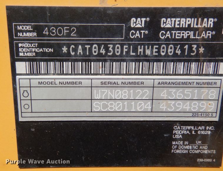 image for item DJ6095 2016 Caterpillar 430F2  backhoe