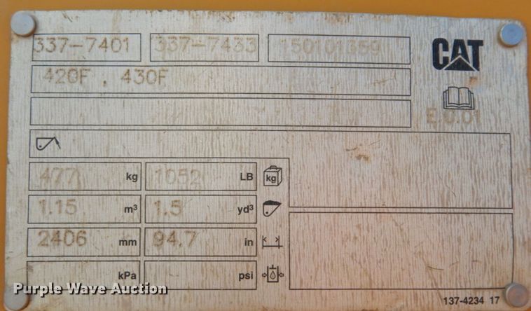 image for item DK3234 2015 Caterpillar 430F  backhoe