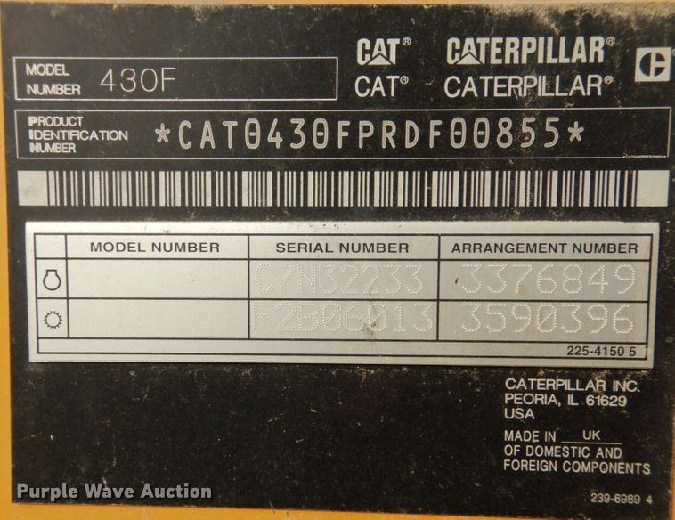 image for item DK3234 2015 Caterpillar 430F  backhoe