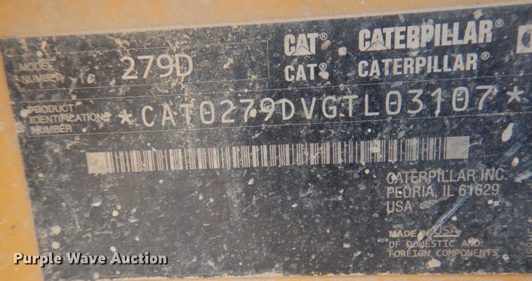 image for item DK3235 2016 Caterpillar 279D  tracked skid steer loader