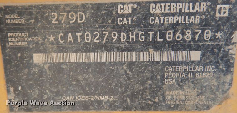 image for item DL1755 2019 Caterpillar 279D  tracked skid steer loader