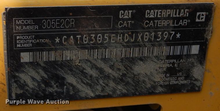 image for item DL1757 2015 Caterpillar 305E2 CR  mini excavator