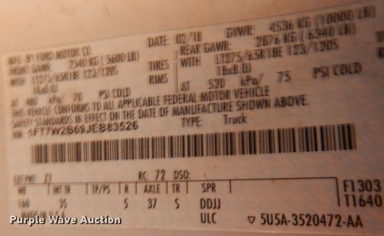 image for item KJ9929 2018 Ford F250 Super Duty  Crew Cab pickup truck