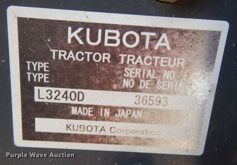 image for item KK9054 2008 Kubota L3240  MFWD tractor