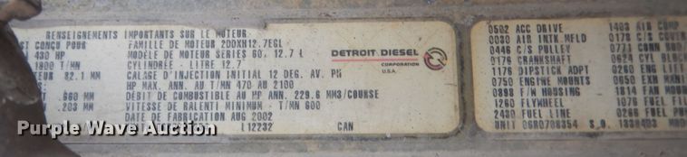 image for item DJ1910 2003 International 9100i  semi truck