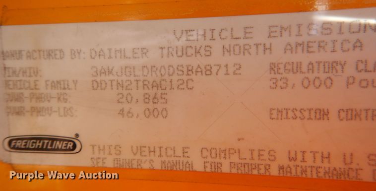 image for item DL0573 2013 Freightliner Cascadia 125  semi truck