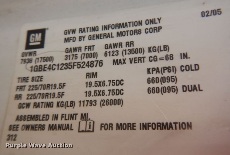 image for item DM5268 2005 Chevrolet C4500  flatbed truck