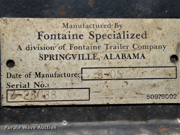 image for item FP9388 2005 Fontaine TH55-4  low boy equipment trailer