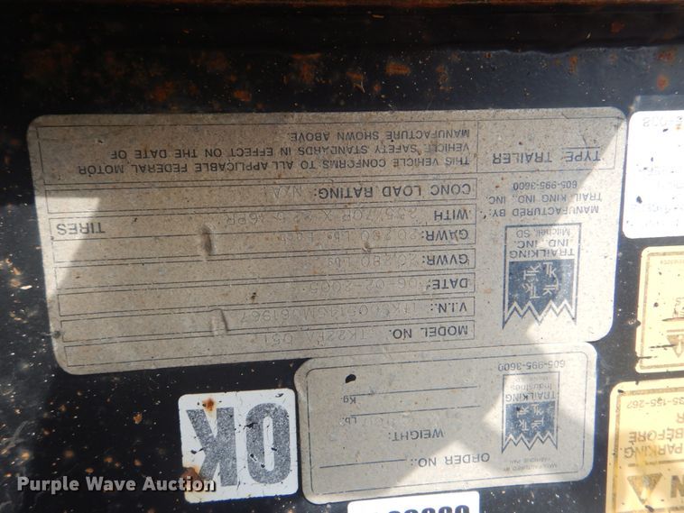 image for item HT9408 2005 Trail King TK110HDG543  lowboy equipment trailer