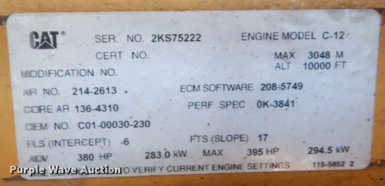 image for item DC8752 2002 Sterling L9500  dump truck