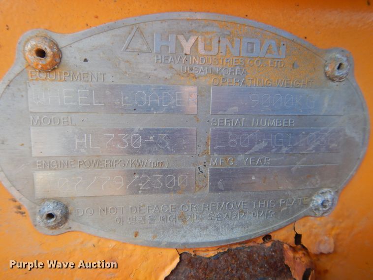 image for item DC8753 Hyundai HL730-3  wheel loader