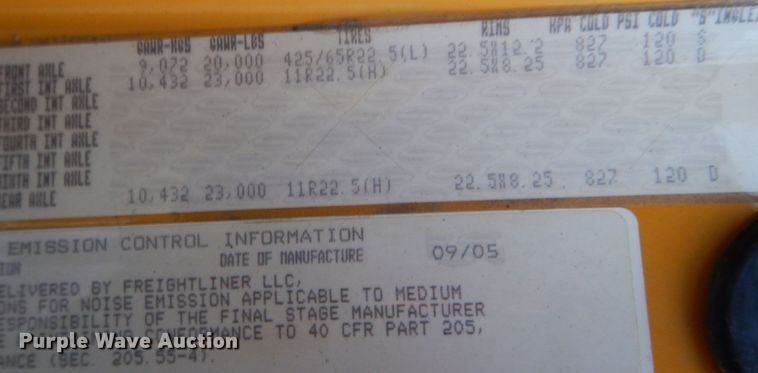 image for item DC8759 2006 Sterling L9500  dump truck