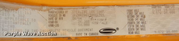 image for item DL6250 2005 Sterling LT9500  dump truck