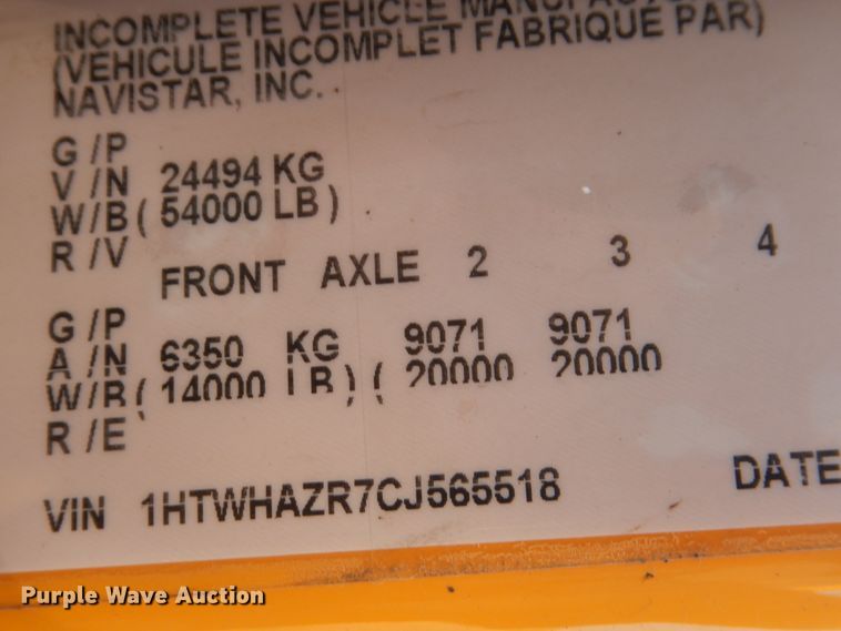 image for item DL6269 2012 International 7400  oil distributor truck