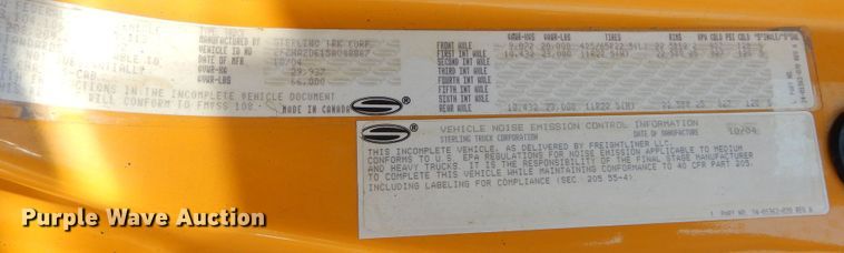 image for item DL6272 2005 Sterling LT9500  dump truck