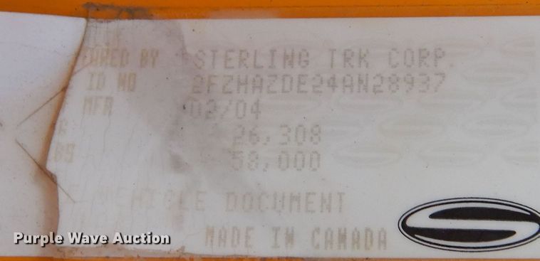 image for item DL6281 2004 Sterling LT9500  dump truck