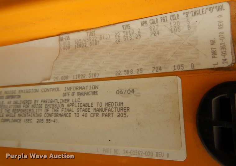 image for item DL6285 2005 Sterling LT9500  dump truck