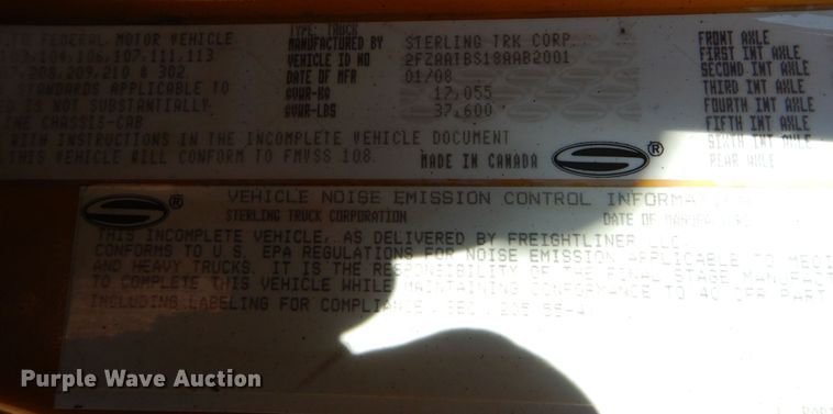 image for item DL6286 2008 Sterling L7500  oil distributor truck