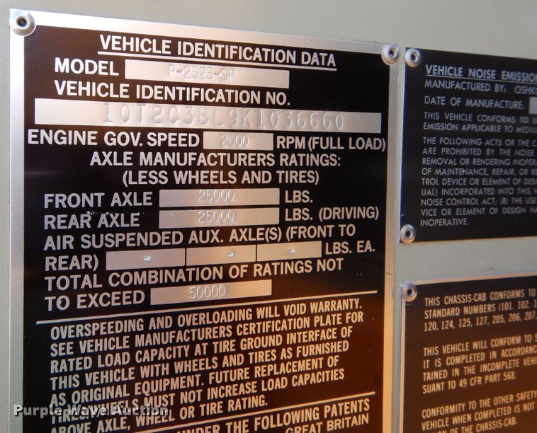 image for item DL6287 1989 Oshkosh P-2525-SP  snow blower truck