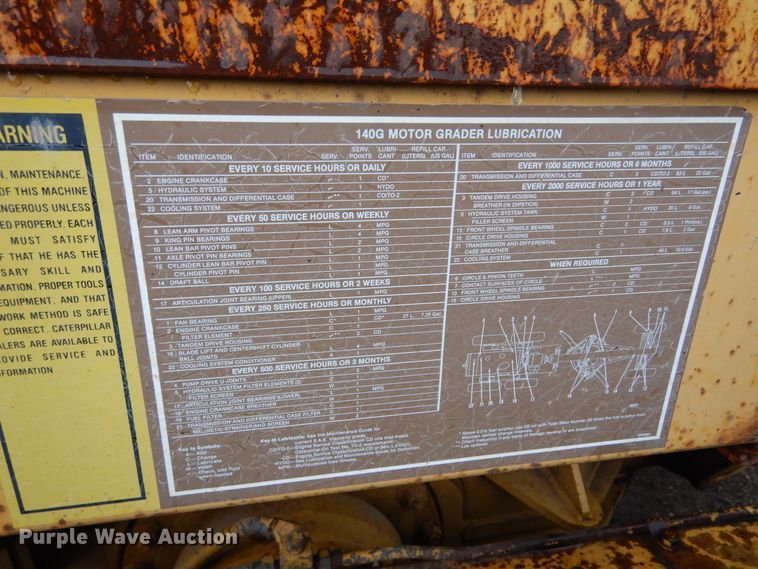 image for item DL6318 1984 Caterpillar 140G  motor grader