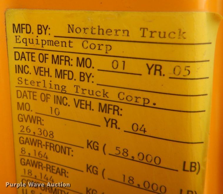 image for item JZ9856 2005 Sterling LT9500  dump truck