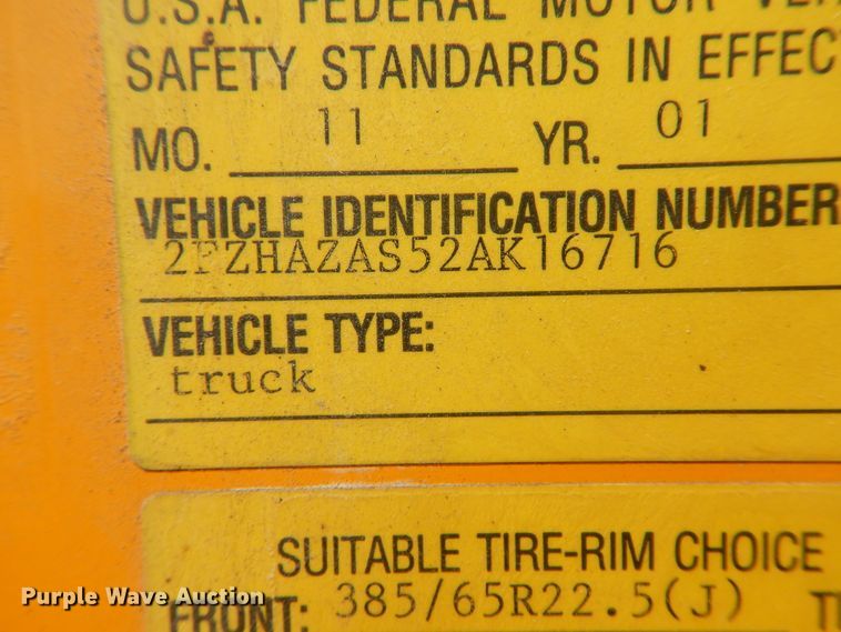 image for item KU9335 2002 Sterling LT9511  dump truck