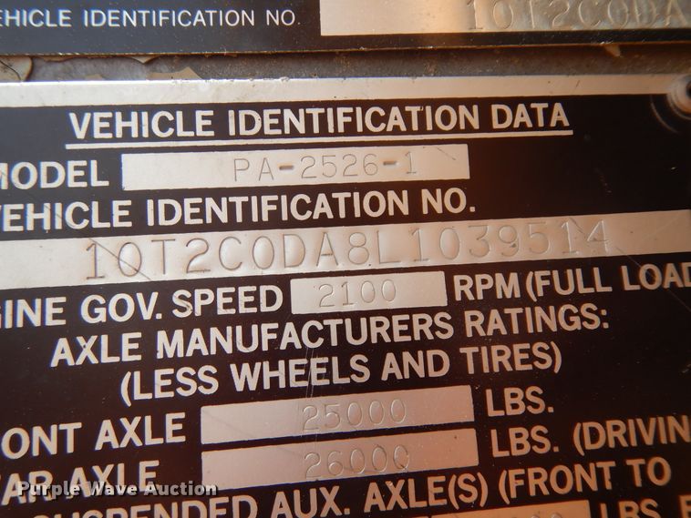 image for item KU9340 1989 Oshkosh PA-2526-1  dump truck