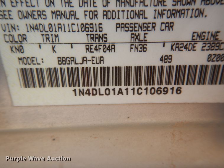 image for item DC2041 2001 Nissan Altima GLE